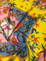 Vibrant Starfish & Seashells Organic Cotton Poplin Fabric by the Metre - Whotex Fabrics London
