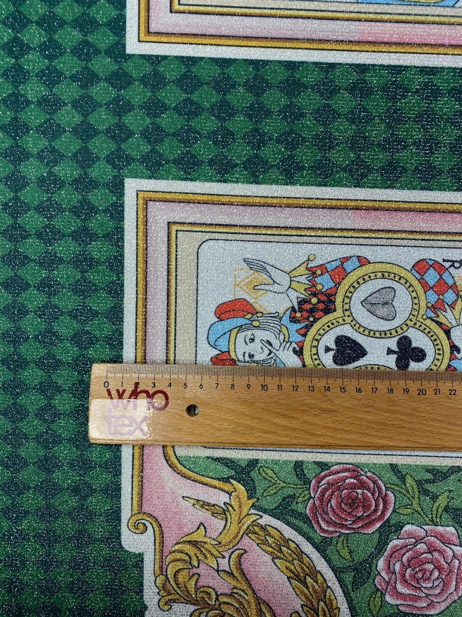 Vintage Card Panel Lurex Fabric by the Metre - Whotex Fabrics London