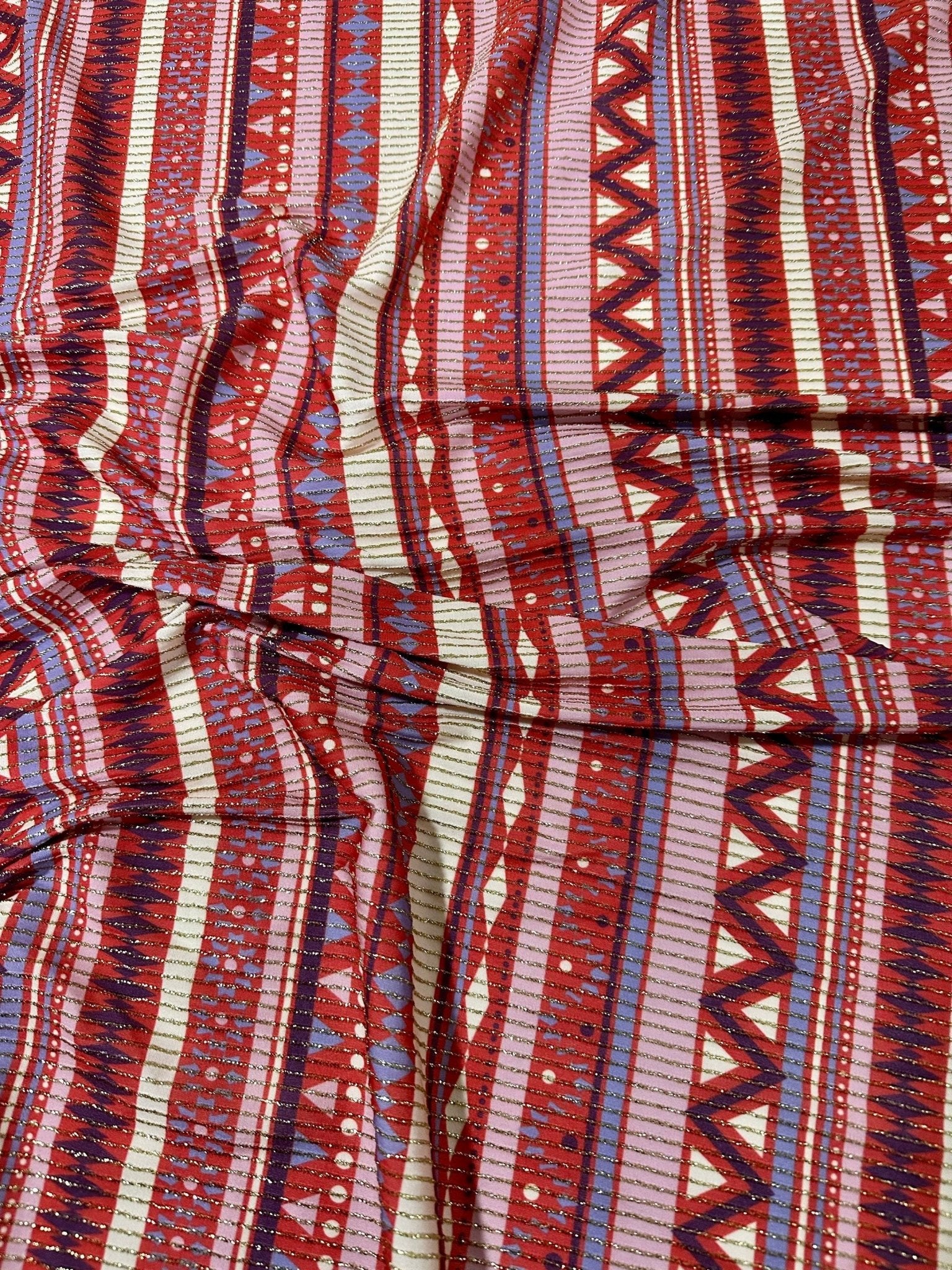 Vintage Ethnic Pattern Fabric, Shimmer Ottoman Fabric, 4 - Way Stretch - Whotex Online Fabric Store