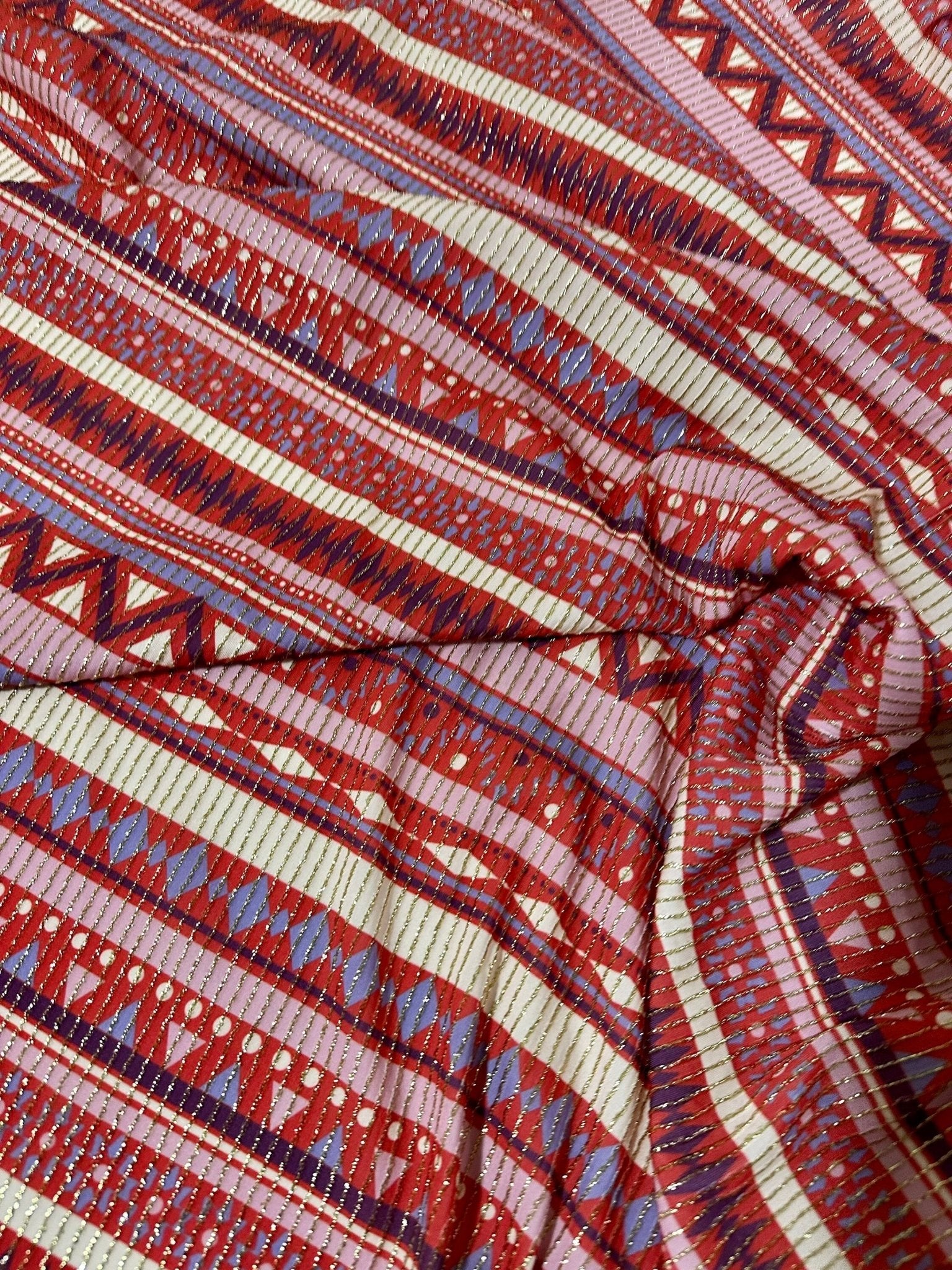 Vintage Ethnic Pattern Fabric, Shimmer Ottoman Fabric, 4 - Way Stretch - Whotex Online Fabric Store