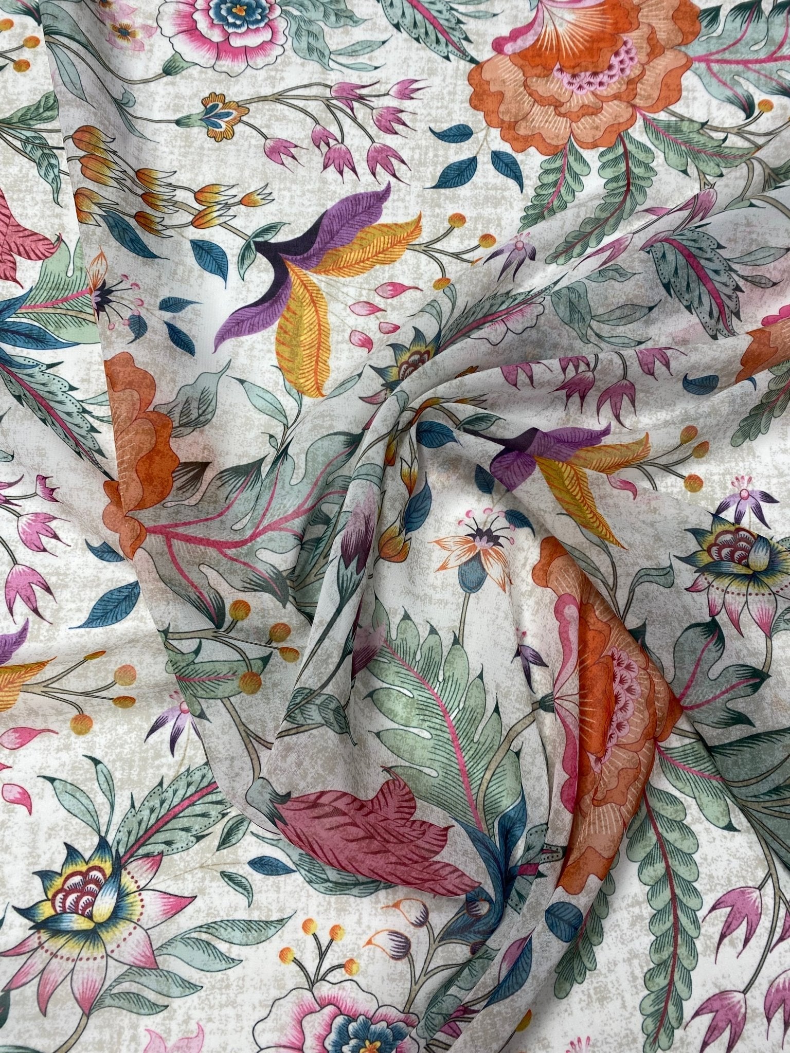 Vintage Floral Botanical Print Fabric by the Metre - Whotex Fabrics London