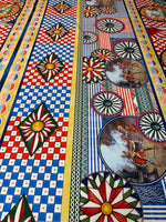 Vintage Mosaic Spandex Fabric by the Metre - Whotex Fabrics London