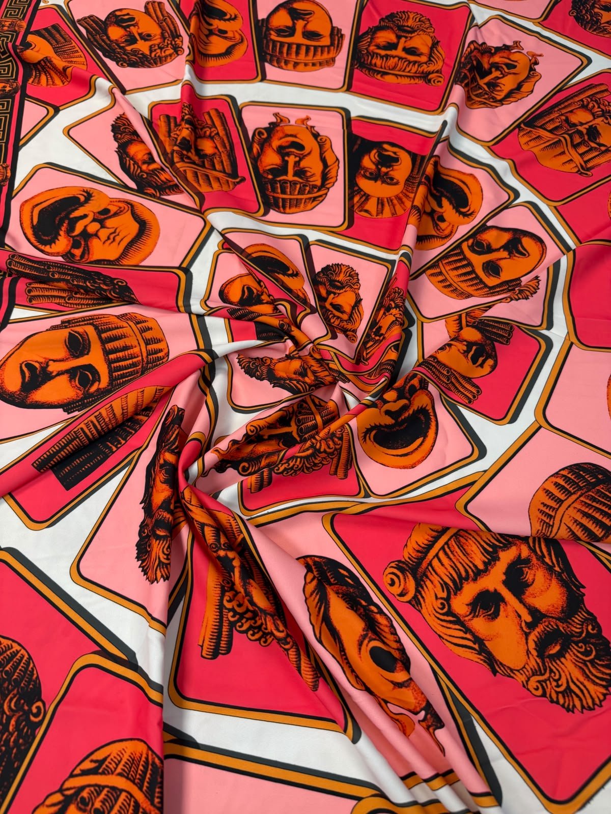 Vintage Playing Cards Crepe Fabric by the Metre - Whotex Fabrics London