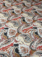 Warm Paisley Print Fabric – Soft Drape Dressmaking Cloth - Whotex Fabrics London