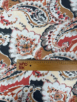 Warm Paisley Print Fabric – Soft Drape Dressmaking Cloth - Whotex Fabrics London