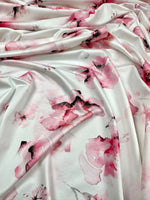 Watercolor Floral Patern Fabric, Pink White Design Fabric - Whotex Online Fabric Store