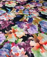 Watercolour Floral Linen Fabric by the Metre - Whotex Fabrics London