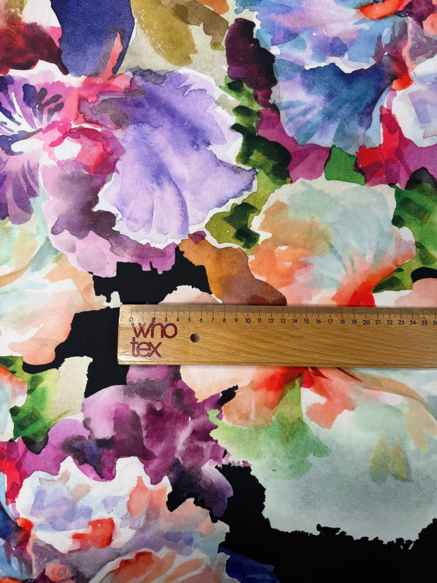 Watercolour Floral Lycra Stretch Fabric by the Metre - Whotex Fabrics London