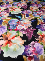 Watercolour Floral Lycra Stretch Fabric by the Metre - Whotex Fabrics London
