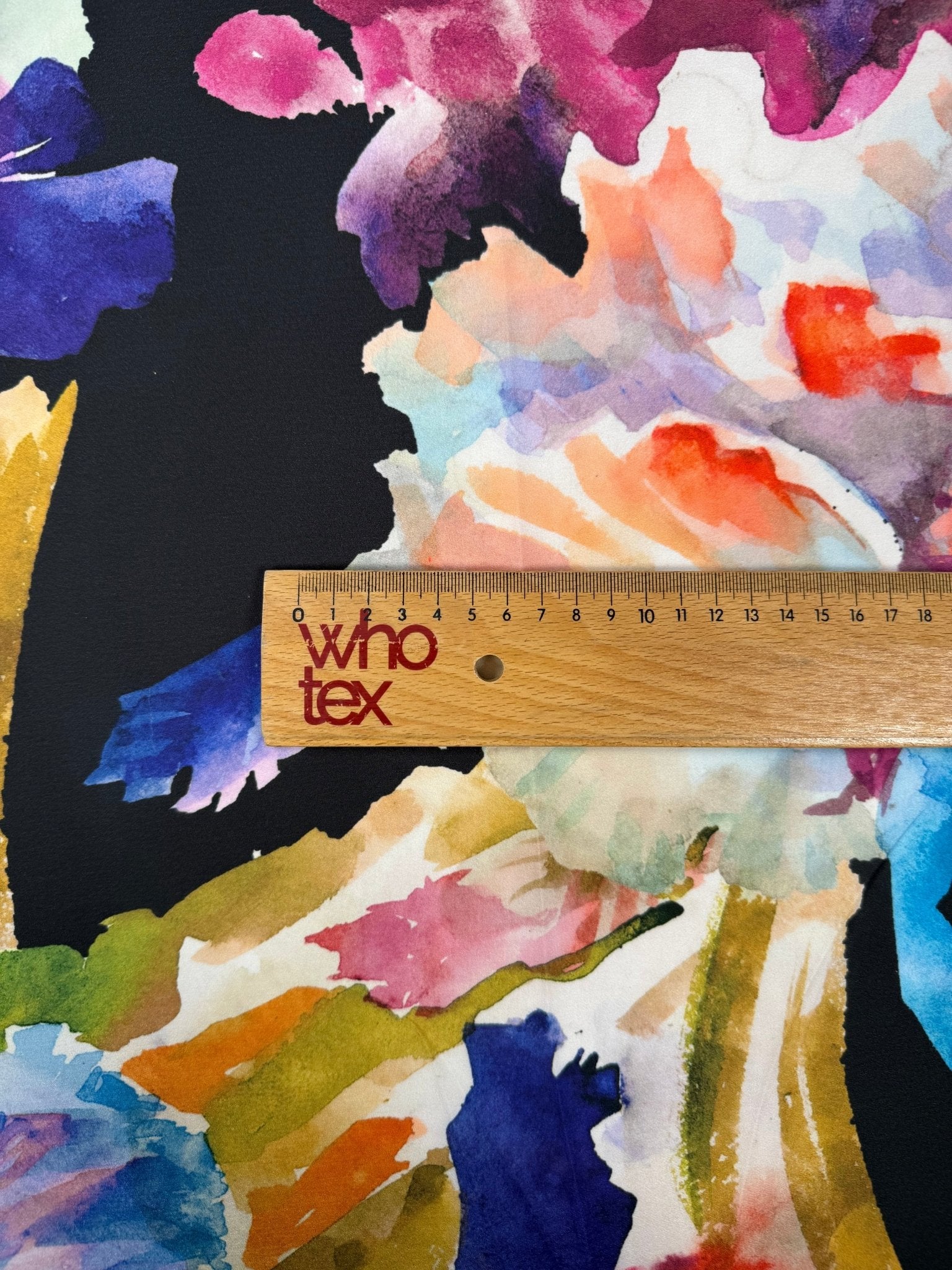 Watercolour Floral Moss Crepe Fabric by the Metre - Whotex Fabrics London