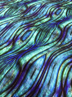 Wave Pattern Blue Green Fabric, - Whotex Online Fabric Store