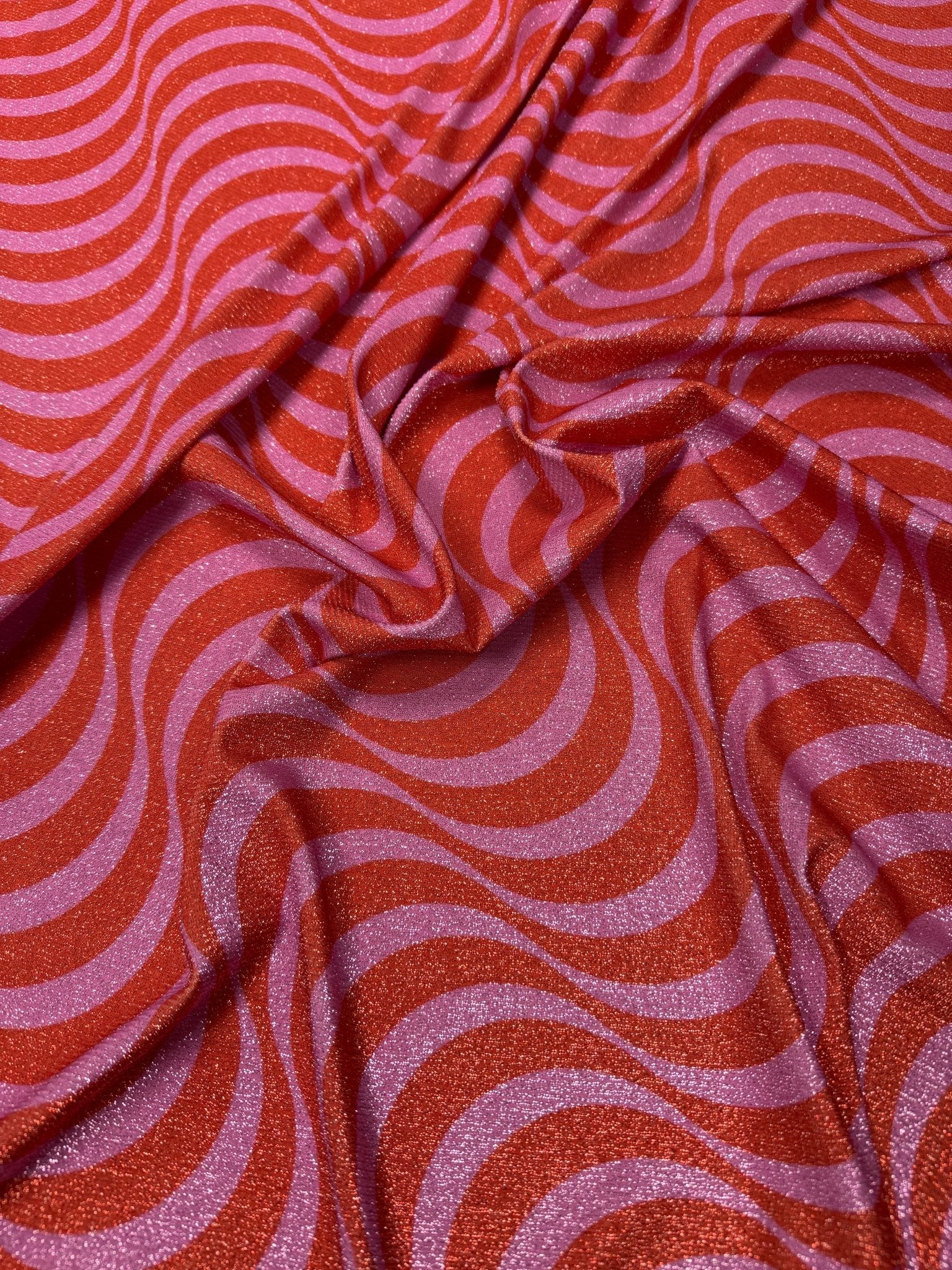 Wavy Metallic Lurex Fabric by the Metre - Whotex Fabrics London