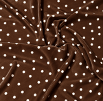 White Polka Dot Fabric on Brown Velvet Fabric by the Metre - Whotex Fabrics London