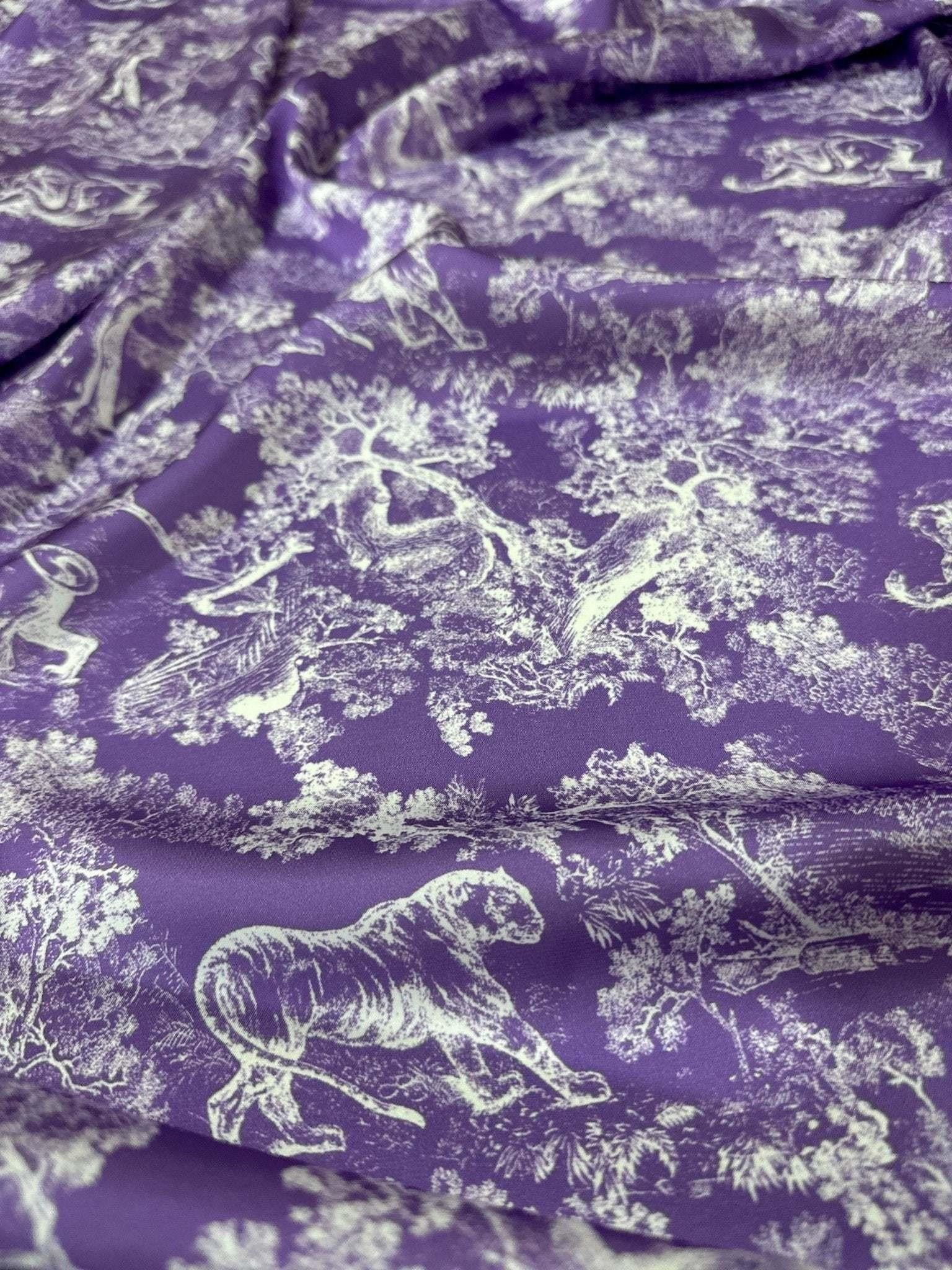 Forest Pattern Material Purple Wild Forest Pattern Fabric – Fabric by Metre, Multiple Options ...