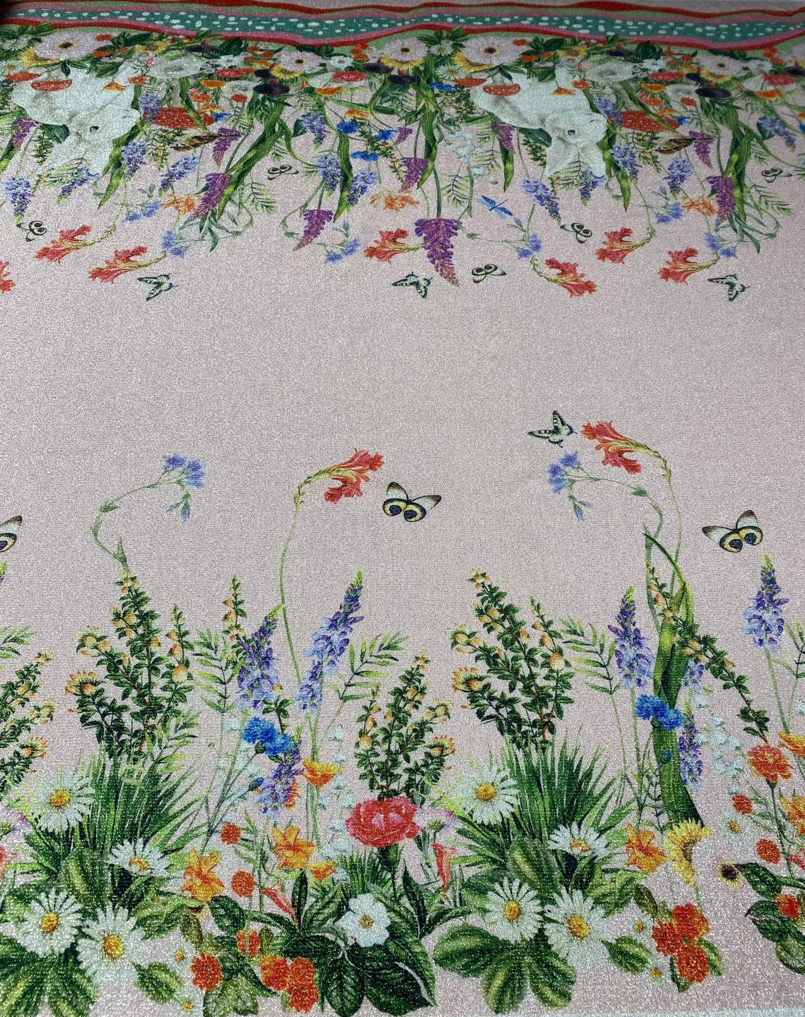 Wildflower Lurex Fabric by the Metre - Whotex Fabrics London