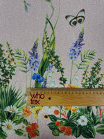 Wildflower Lurex Fabric by the Metre - Whotex Fabrics London