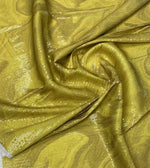 Yellow Marble Effect Print Sequin Fabric by the Metre - Whotex Fabrics London