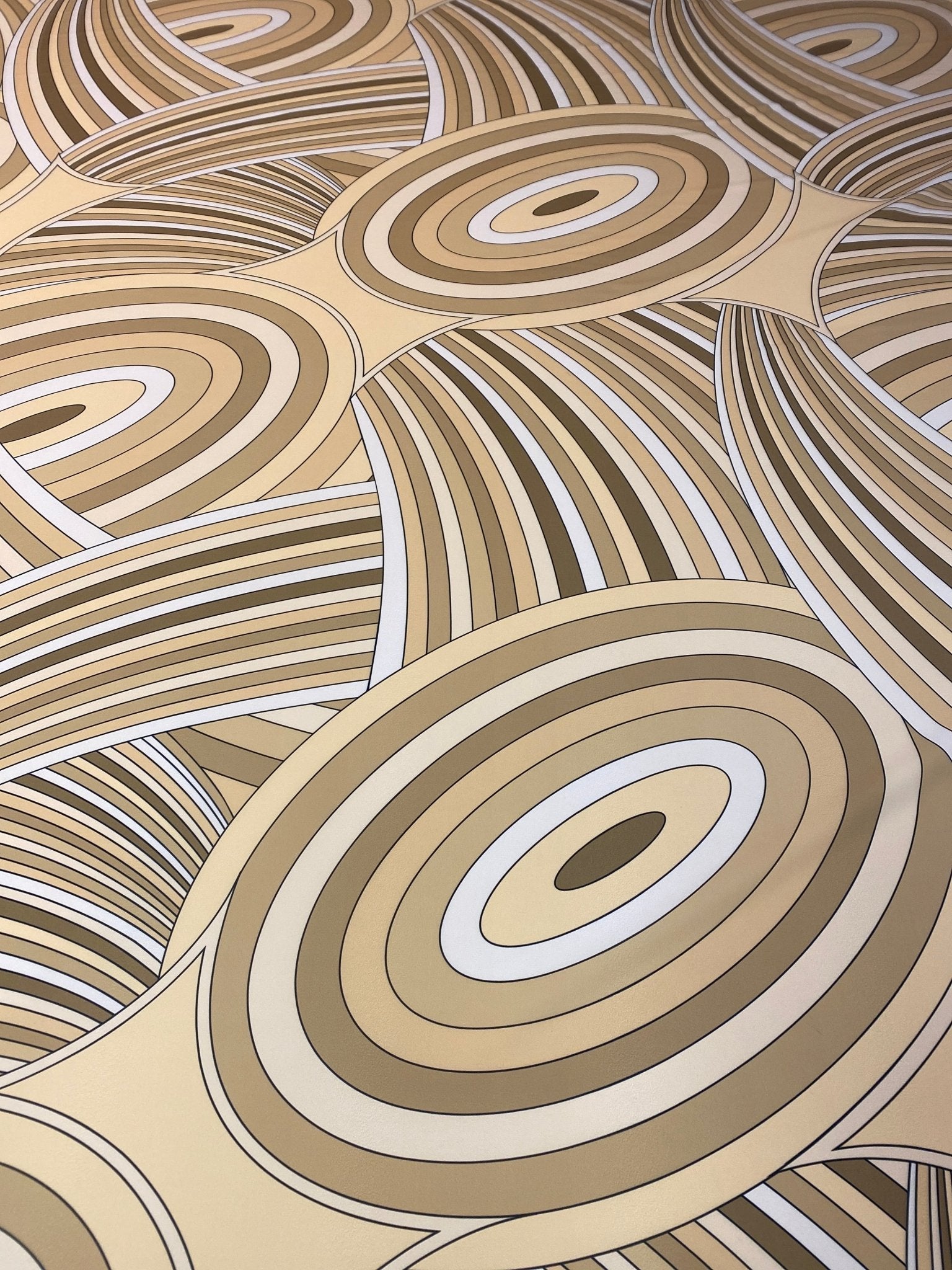 Yellow Retro Geometric Abstract Print Fabric by the Metre - Whotex Fabrics London