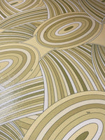 Yellow Retro Geometric Abstract Print Sequin Fabric by the Metre - Whotex Fabrics London