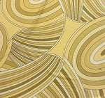 Yellow Retro Swirl Fabric – Geometric Abstract Print by the Metre - Whotex Fabrics London