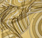 Yellow Retro Swirl Fabric – Geometric Abstract Print by the Metre - Whotex Fabrics London