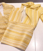 Yellow Striped Lurex Fabric by the Metre - Whotex Fabrics London