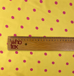 Yellow with Pink Polka Dot Fabric by the Metre - Whotex Fabrics London