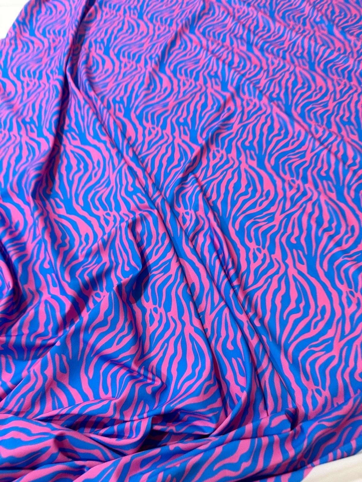 Zebra Pattern Fabric,, Blue Pink exotic animal pattern Fabric - Whotex Online Fabric Store