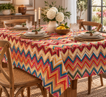 Zigzag Chevron Printed Tablecloth - Whotex Fabrics London