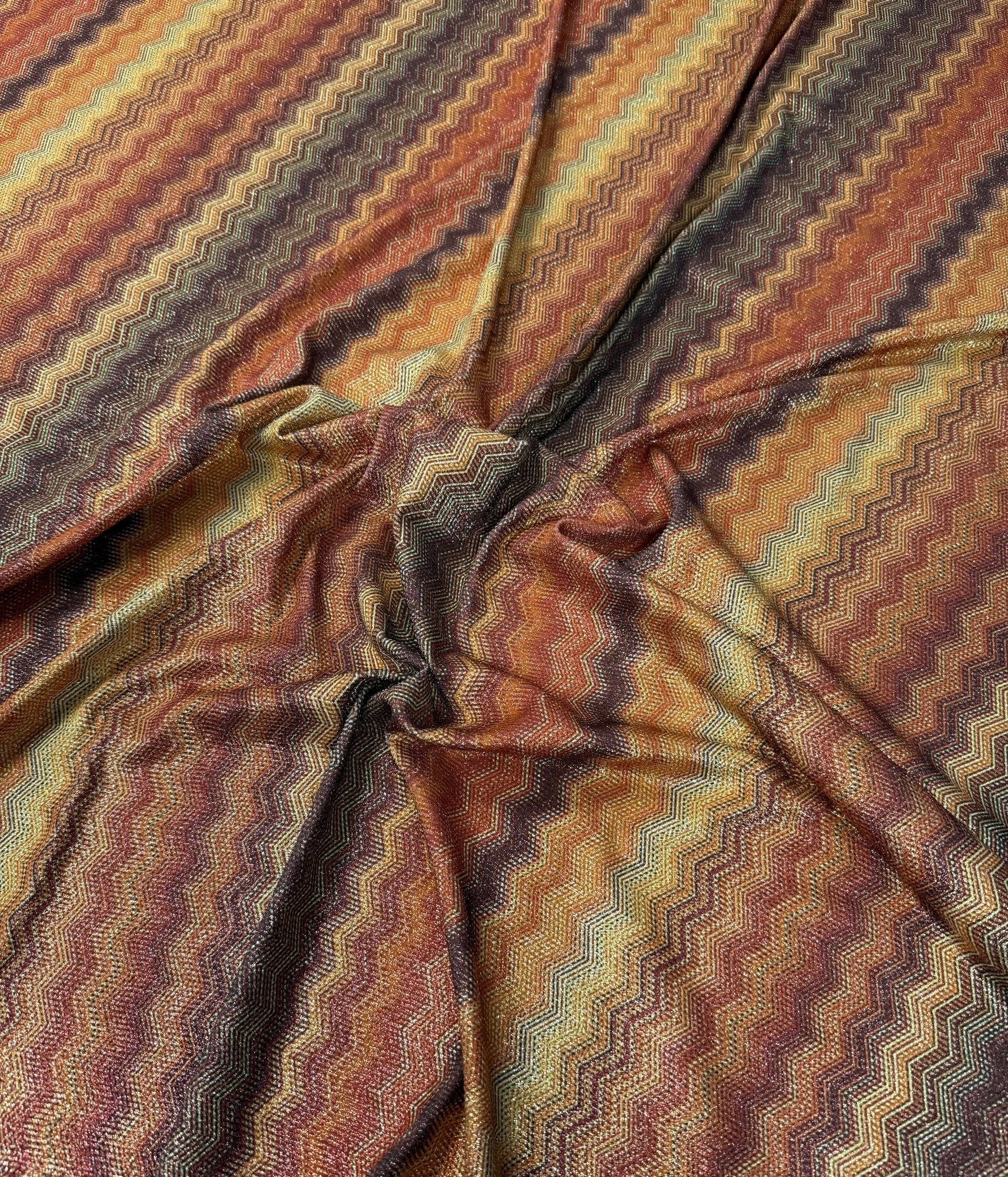 Zigzag Knit Fabric with Lurex - Whotex Fabrics London
