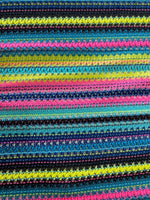 Zigzag Knit Jersey fabric, Black and Yellow jersey, luxury fabric, italian striped , dress, swimwear, pareo, shirt, craft, blouse - Whotex Online Fabric Store