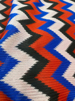 Zigzag Knit Jersey fabric, luxury fabric, italian Fabric, dress, swimwear, pareo, shirt, craft, blouse, blue red black sugar pink color - Whotex Online Fabric Store