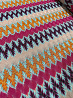 Zigzag Knit Jersey fabric, luxury fabric, italian Fabric, dress, swimwear, pareo, shirt, craft, blouse, Multicolor color Chevron Fabric - Whotex Online Fabric Store