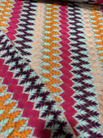 Zigzag Knit Jersey fabric, luxury fabric, italian Fabric, dress, swimwear, pareo, shirt, craft, blouse, Multicolor color Chevron Fabric - Whotex Online Fabric Store