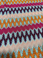 Zigzag Knit Jersey fabric, luxury fabric, italian Fabric, dress, swimwear, pareo, shirt, craft, blouse, Multicolor color Chevron Fabric - Whotex Online Fabric Store
