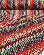 Zigzag Knit Jersey fabric, luxury fabric, italian Fabric, dress, swimwear, pareo, shirt, craft, blouse, Multicolor color Chevron Fabric - Whotex Online Fabric Store
