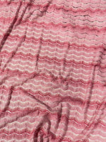 Zigzag Mesh Fabric in Pink Tones - Ideal for Versatile Sewing Projects - Whotex Online Fabric Store