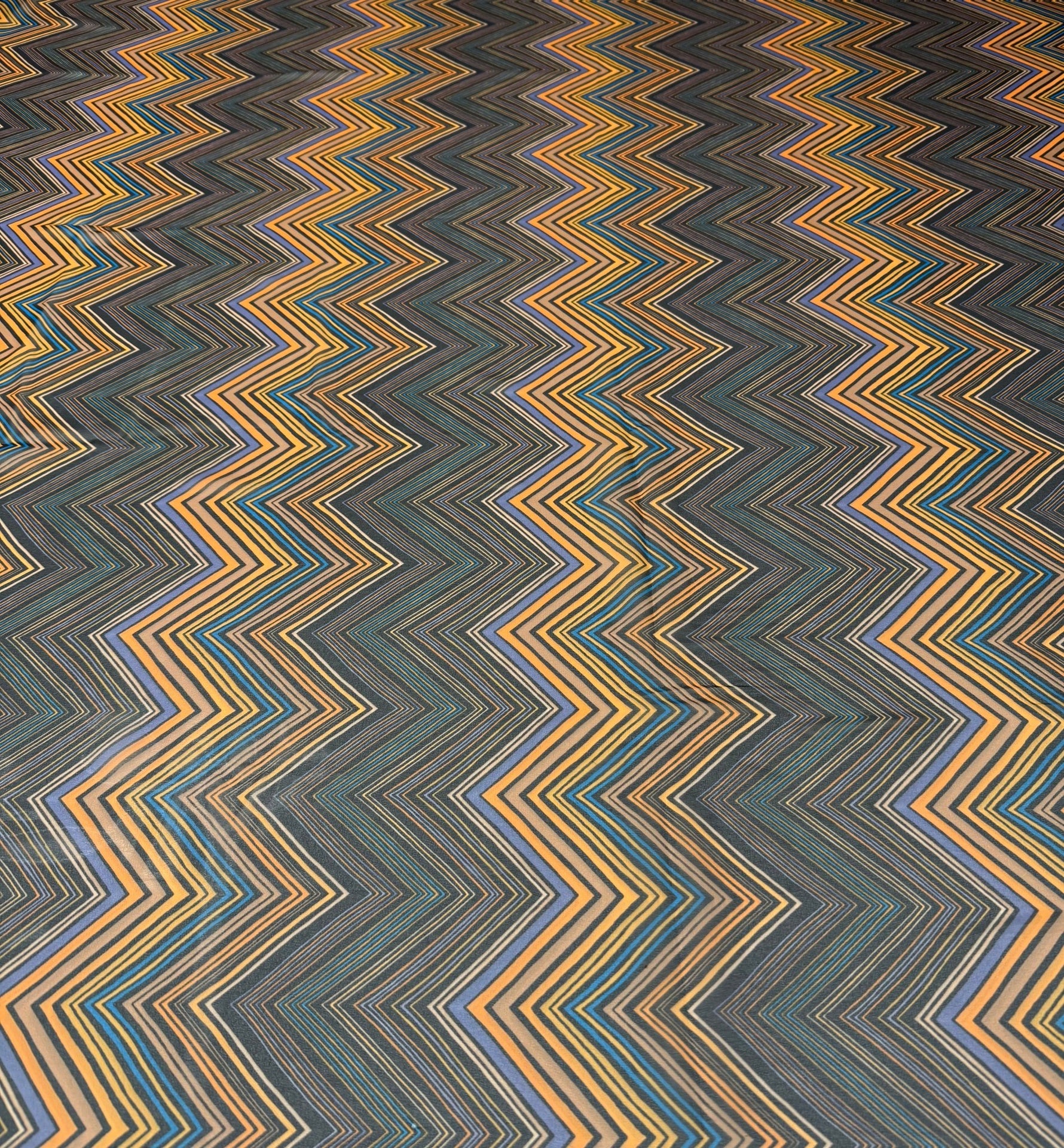 Zigzag Pattern Chiffon Fabric – Lightweight Flowing Dress - Whotex Fabrics London
