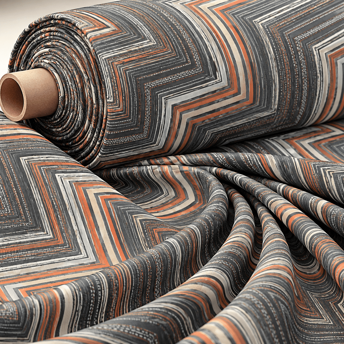Zigzag Pattern Fabric by the Metre - Whotex Fabrics London