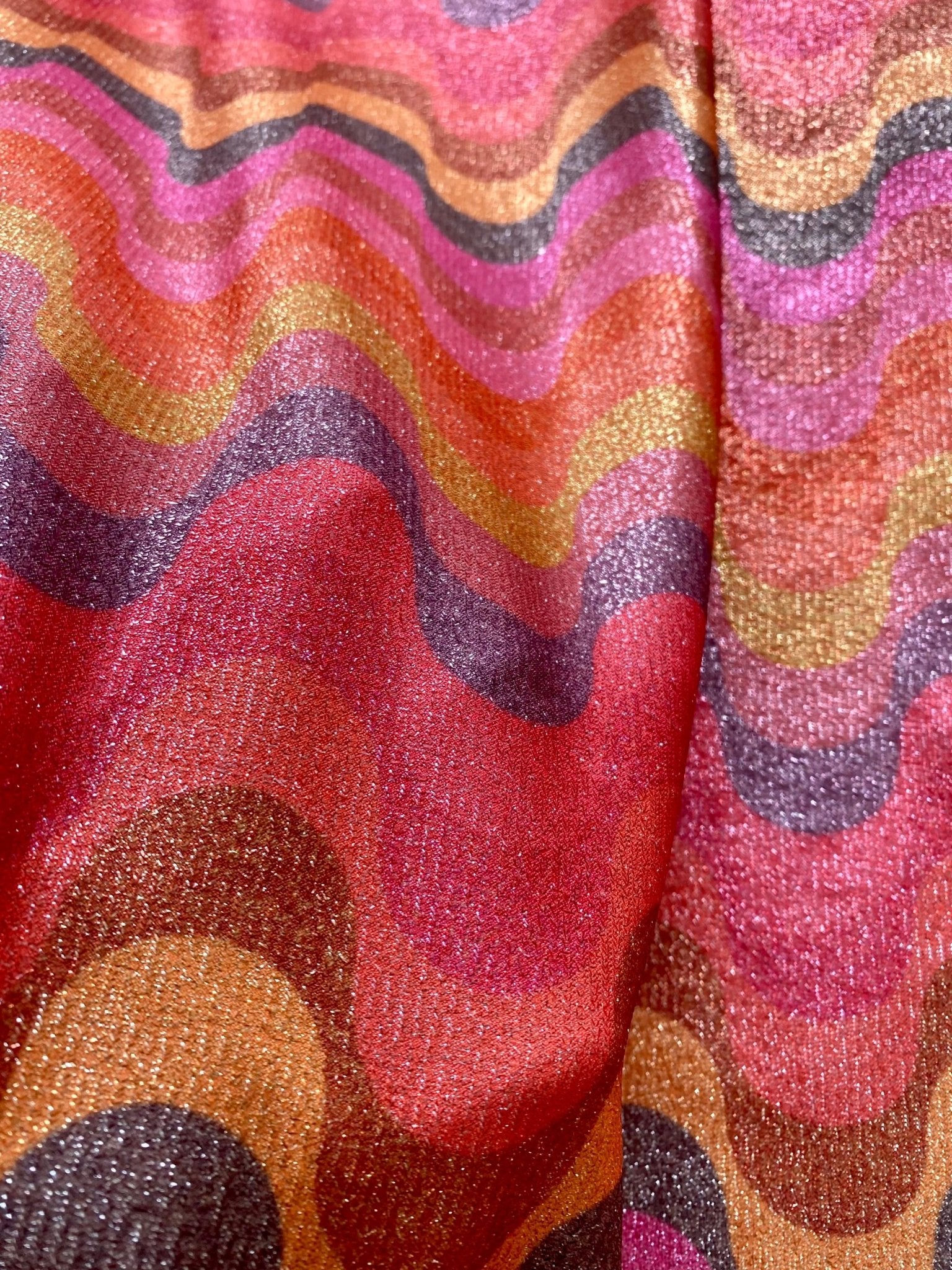 Zigzag Pattern Fabric, Shimmer Spandex Fabric, spandex 4 - way stretch fabric, Evening dress fabric - Whotex Online Fabric Store