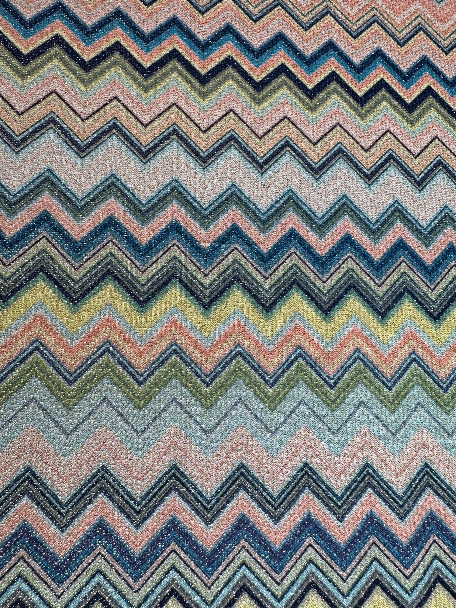 Zigzag Pattern Knit Fabric, Lurex Fabric, 4 - Way Stretch - Whotex Online Fabric Store