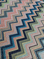 Zigzag Pattern Knit Fabric, Lurex Fabric, 4 - Way Stretch - Whotex Online Fabric Store