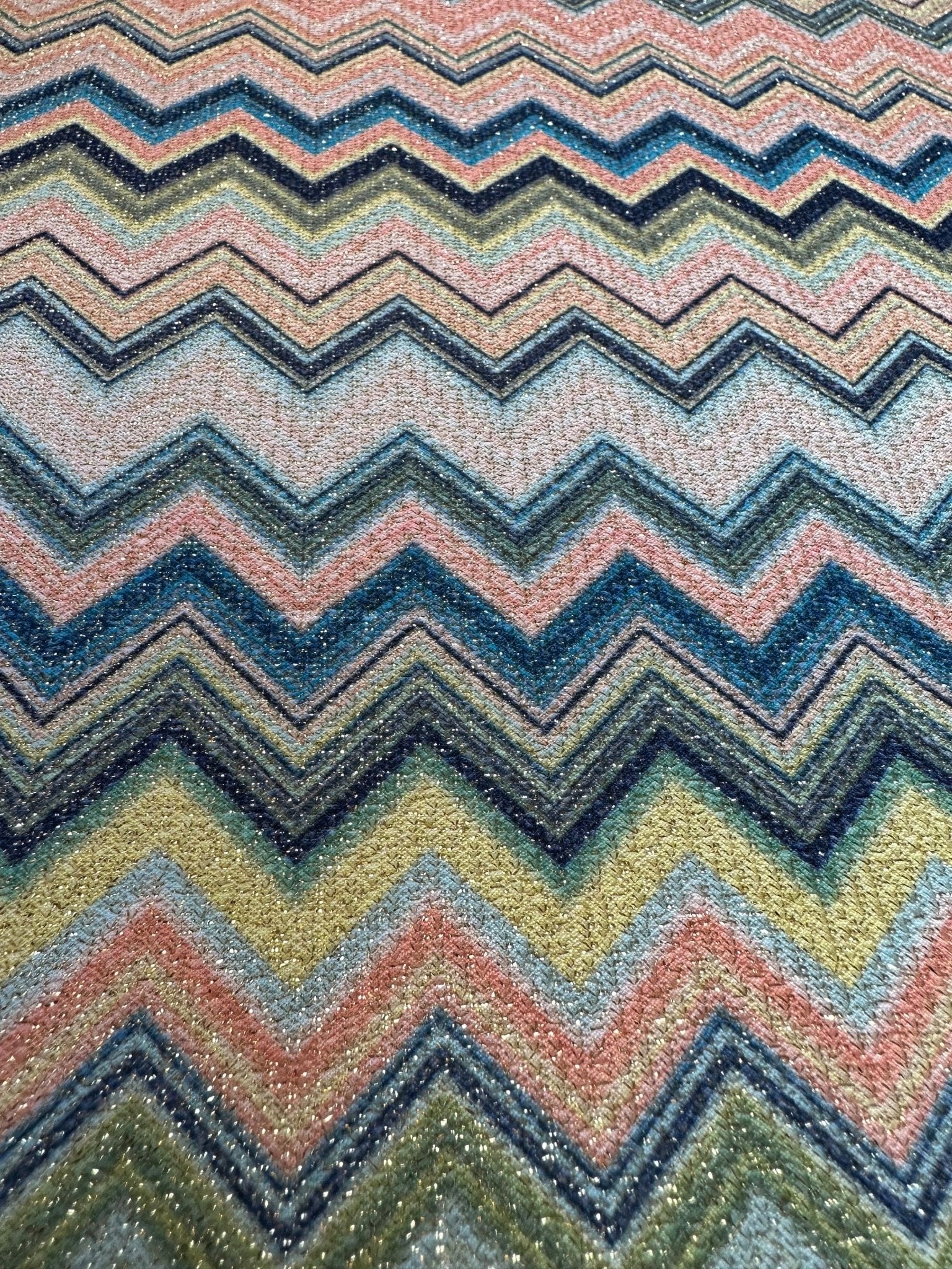Zigzag Pattern Knit Fabric, Lurex Fabric, 4 - Way Stretch - Whotex Online Fabric Store