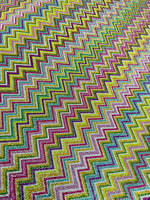Zigzag Pattern Knit Fabric, Multicolor Shimmer Knited fabric, Dancewear, tights, craft, dress fabric, Evening Dress Fabric - Whotex Online Fabric Store